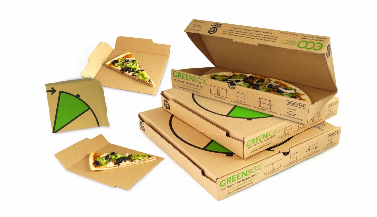 12" Eco Green Pizza Box 1/50