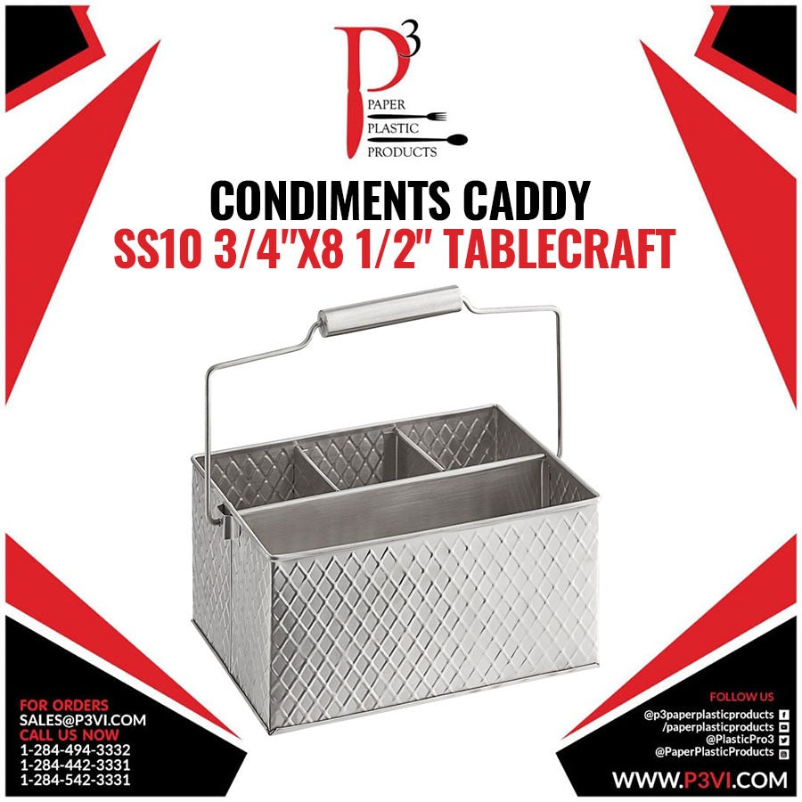 Condiments Caddy SS10 3/4"x8 1/2" Tablecraft 1/1