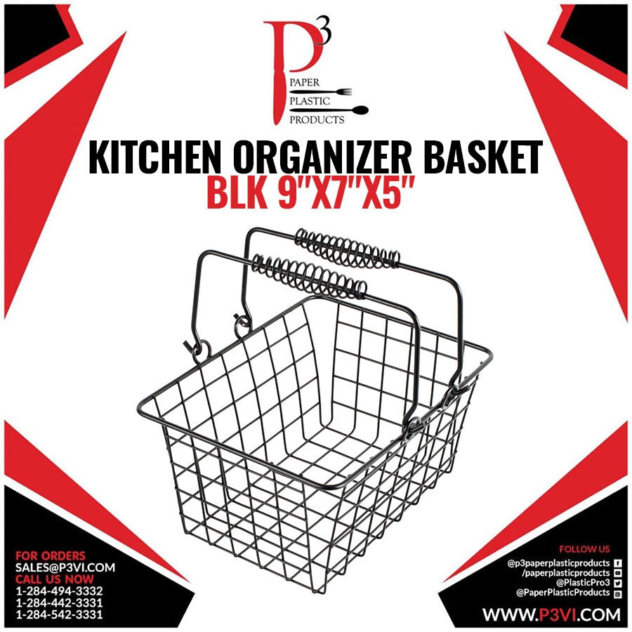 Kitchen Organizer Basket Blk 9"x7"x5" 1/1