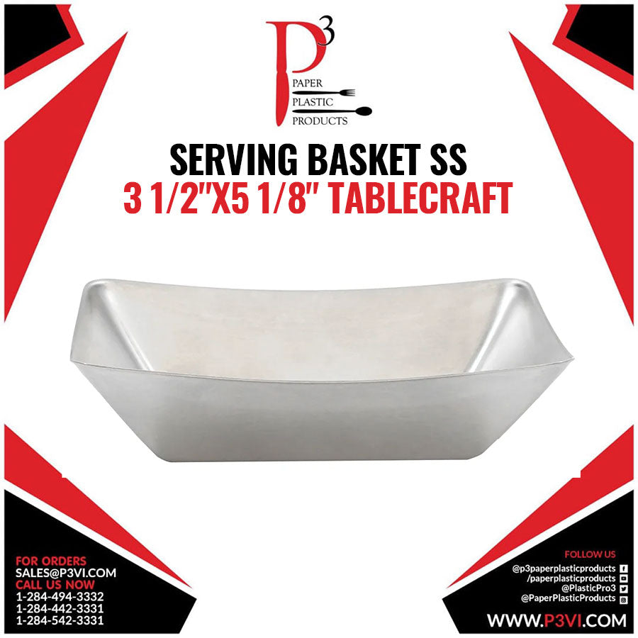 Serving Basket SS 3 1/2"x5 1/8" Tablecraft 1/1