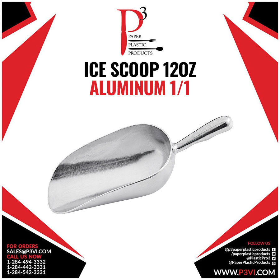 Ice Scoop 12oz Aluminum 1/1
