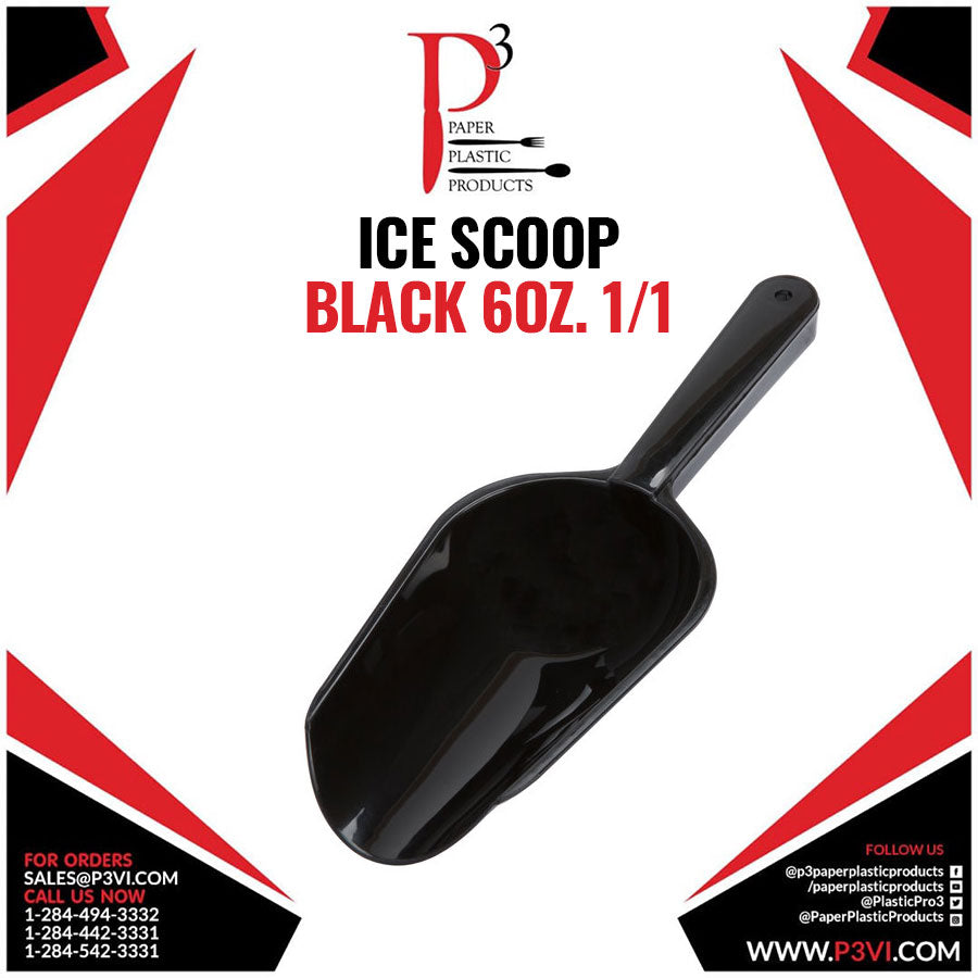 Ice Scoop Black 6oz. 1/1