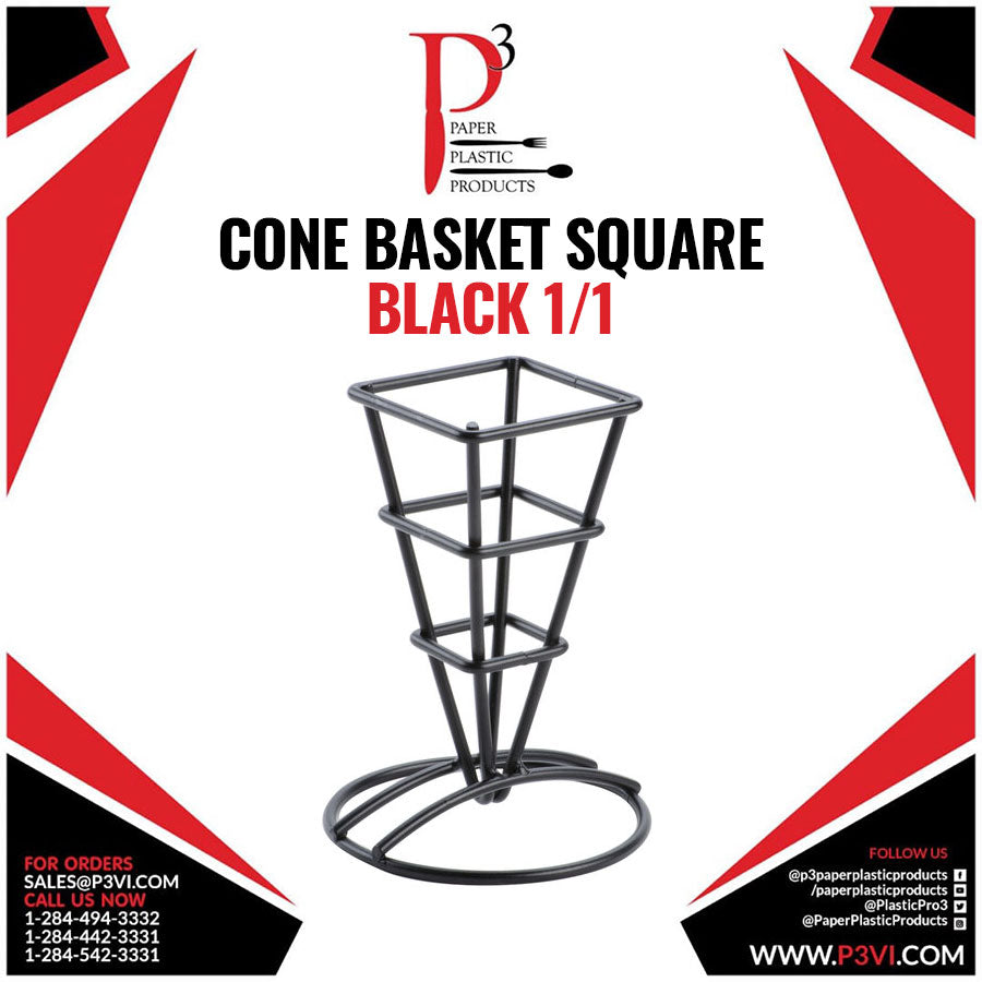 Cone Basket Square Black 1/1